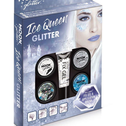 Feestbazaar Moon Ice Queen Glitter Set - 6 Delig