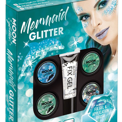 Feestbazaar Moon Mermaid Glitter Set - 6 Delig