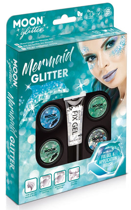 Feestbazaar Moon Mermaid Glitter Set - 6 Delig