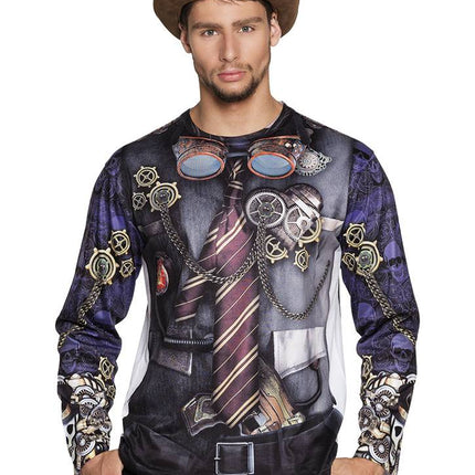 Feestbazaar Mr. Steampunk t-shirt fotorealistisch