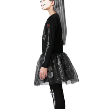 Feestbazaar Muertos Halloween Jurkje Schedels Kind