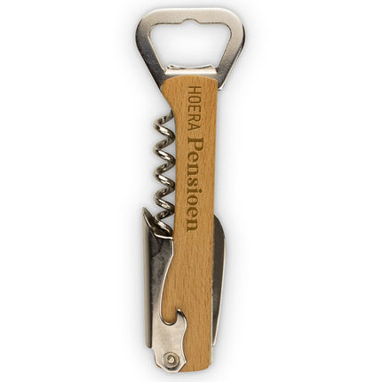Feestbazaar Multitool Hout Hoera Pensioen