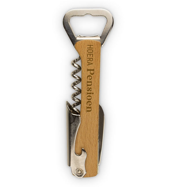 Feestbazaar Multitool Hout Hoera Pensioen