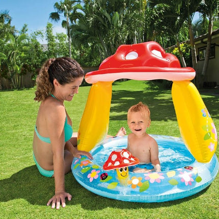Feestbazaar Mushroom Babybadje met zonnedak