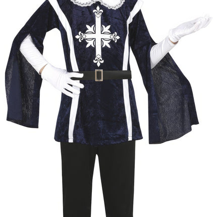 Feestbazaar Musketier Kostuum Kind Blauw Michiel