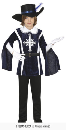 Feestbazaar Musketier Kostuum Kind Blauw Michiel