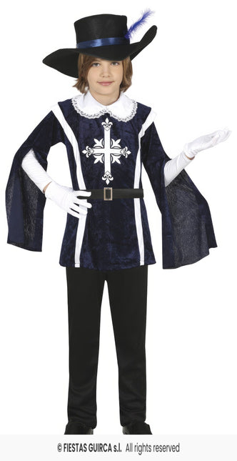 Feestbazaar Musketier Kostuum Kind Blauw Michiel
