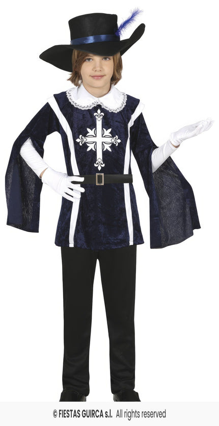 Feestbazaar Musketier Kostuum Kind Blauw Michiel