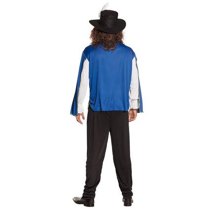 Feestbazaar Musketierspak man blauw