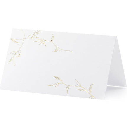 Feestbazaar Naamkaartjes Gouden Takken (9.5x5.5cm)