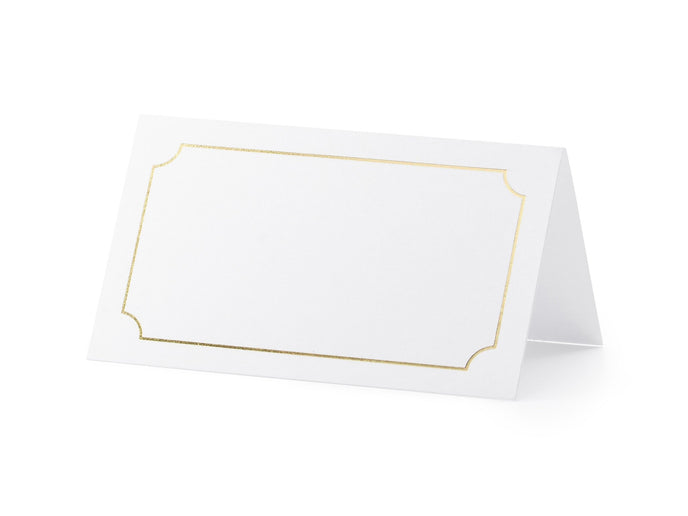 Feestbazaar Naamkaartjes Huwelijk Goud/Wit (9.5x5.5cm)