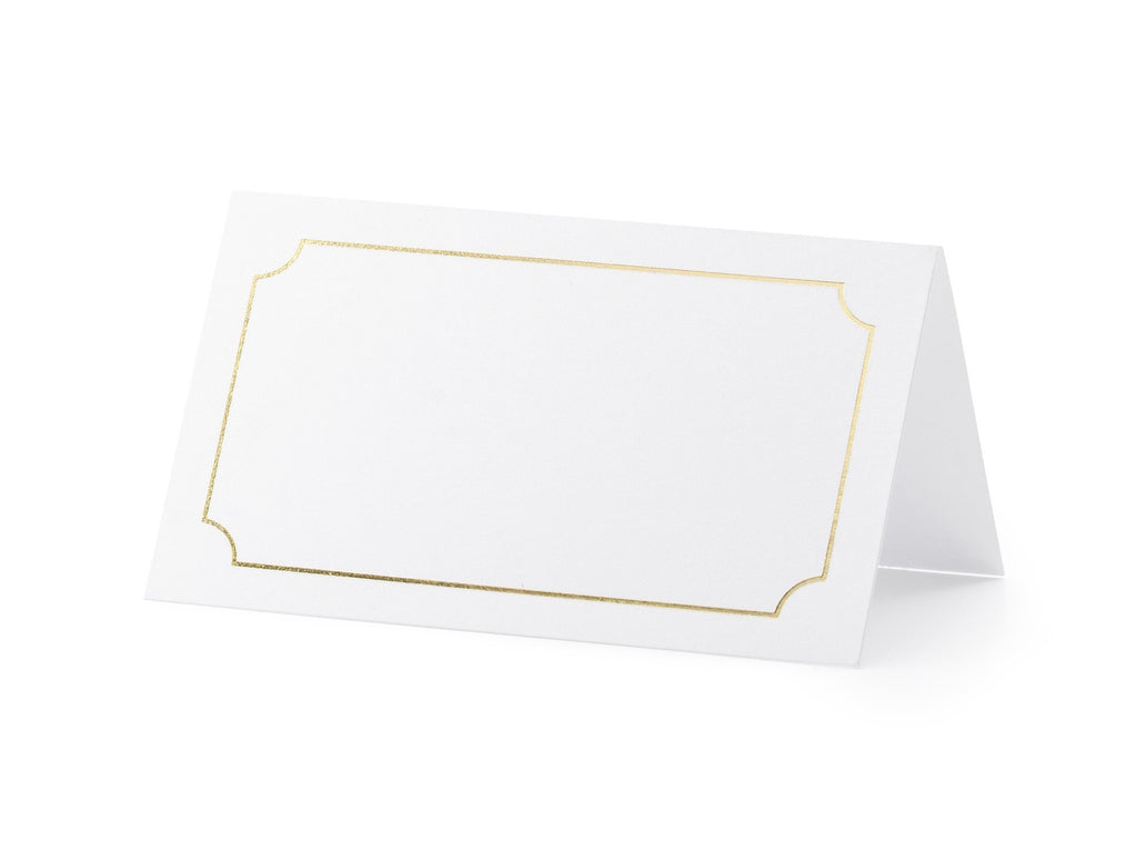 Feestbazaar Naamkaartjes Huwelijk Goud/Wit (9.5x5.5cm)