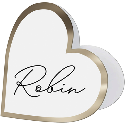 Feestbazaar Naamkaartjes Wedding Hart Wit/Goud (6st)