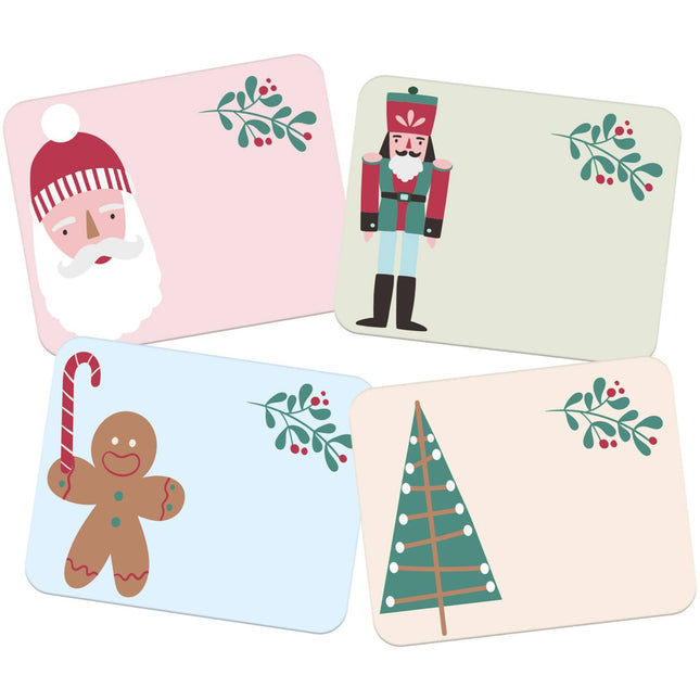 Feestbazaar Naamstickers Kerst Holly Jolly (50st)