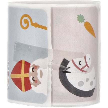 Feestbazaar Naamstickers Sint & Piet Cartoon (50st)