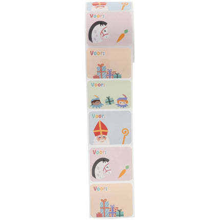 Feestbazaar Naamstickers Sint & Piet Cartoon (50st)