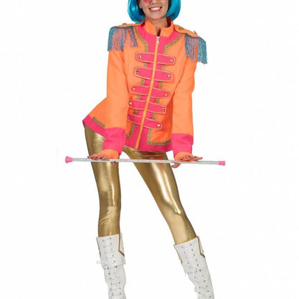 Feestbazaar Neon Beatles jas dames oranje