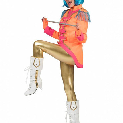 Feestbazaar Neon Beatles jas dames oranje