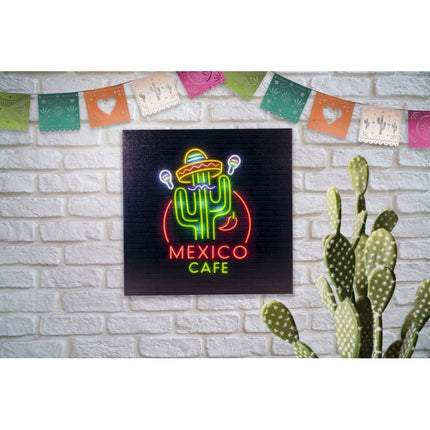 Feestbazaar Neon Bord Café Mexico Met LED