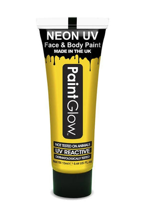 Feestbazaar Neon Face & Body paint geel UV G.I.D 10ml