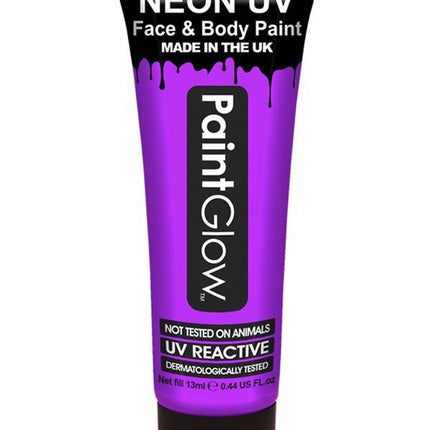 Feestbazaar Neon Face & Body paint paars UV G.I.D 10ml