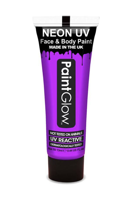 Feestbazaar Neon Face & Body paint paars UV G.I.D 10ml