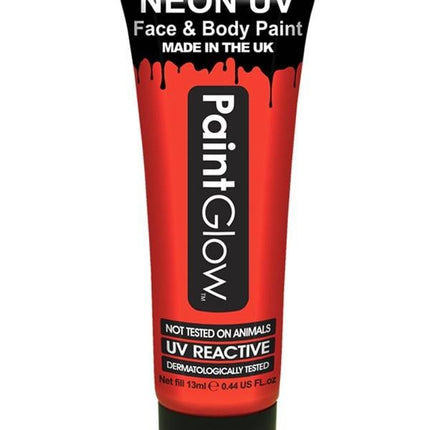 Feestbazaar Neon Face & Body paint rood UV G.I.D 10ml
