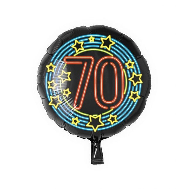 Feestbazaar Neon Folieballon 70 jaar - 46cm