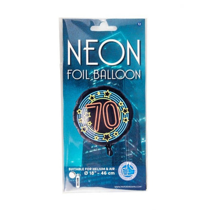 Feestbazaar Neon Folieballon 70 jaar - 46cm