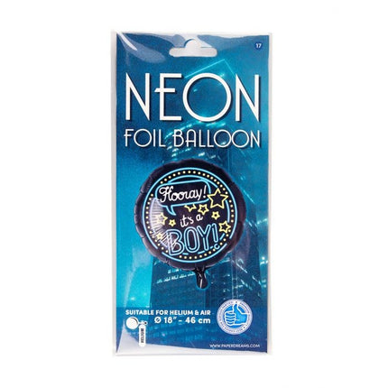 Feestbazaar Neon Folieballon It's a boy - 46cm