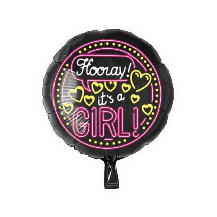 Feestbazaar Neon Folieballon It's a girl - 46cm