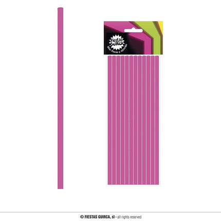 Feestbazaar Neon Fuchsia Rietjes (12st)