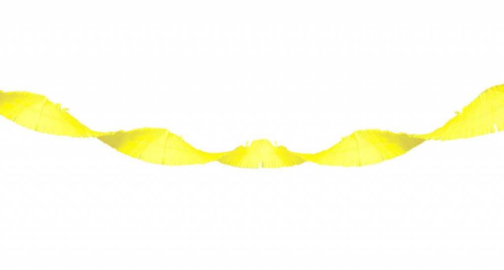 Feestbazaar Neon gele Crepe Papier Slinger - 18 meter