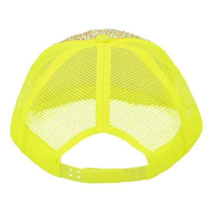 Feestbazaar Neon Gele Dollar Pet met Strass