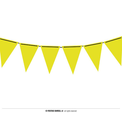 Feestbazaar Neon gele vlaggenlijn (3m)