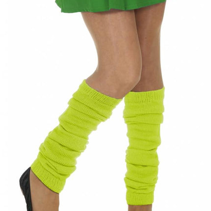 Feestbazaar Neon groene beenwarmers
