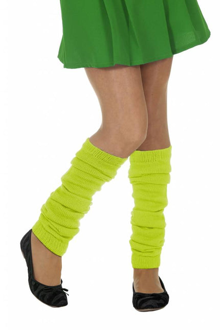 Feestbazaar Neon groene beenwarmers