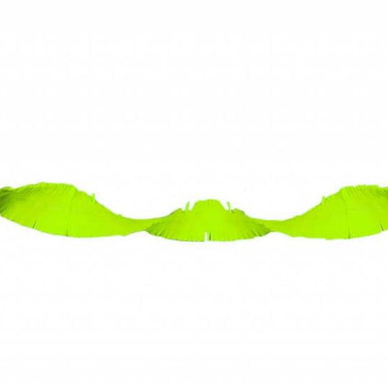 Feestbazaar Neon groene Crepe Papier Slinger - 18 meter