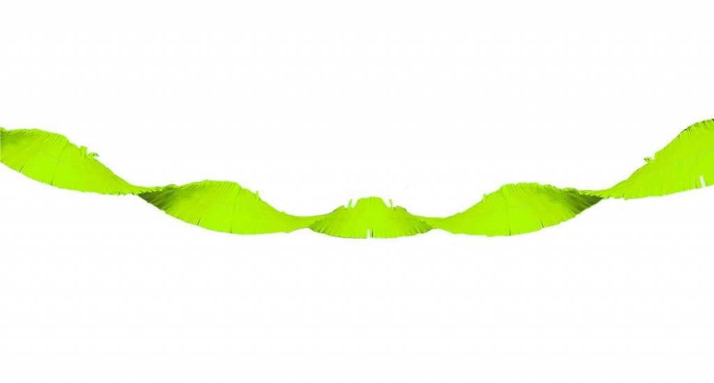 Feestbazaar Neon groene Crepe Papier Slinger - 18 meter