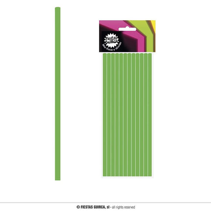 Feestbazaar Neon Groene Rietjes (12st)