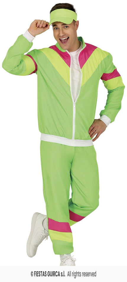 Feestbazaar Neon Groene Tracksuit Heren