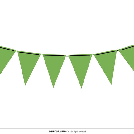 Feestbazaar Neon groene vlaggenlijn (3m)