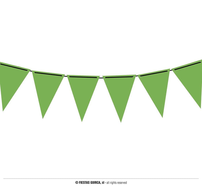 Feestbazaar Neon groene vlaggenlijn (3m)