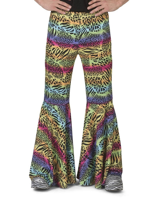 Feestbazaar Neon Hippie Broek Met Dierenprint Man