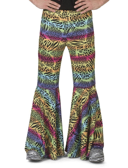 Feestbazaar Neon Hippie Broek Met Dierenprint Man