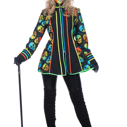 Feestbazaar Neon Jas Schedel Halloween Vrouw