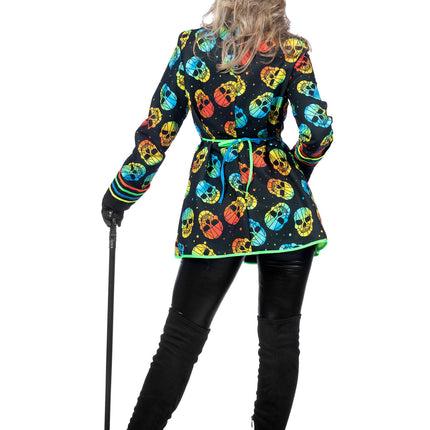 Feestbazaar Neon Jas Schedel Halloween Vrouw