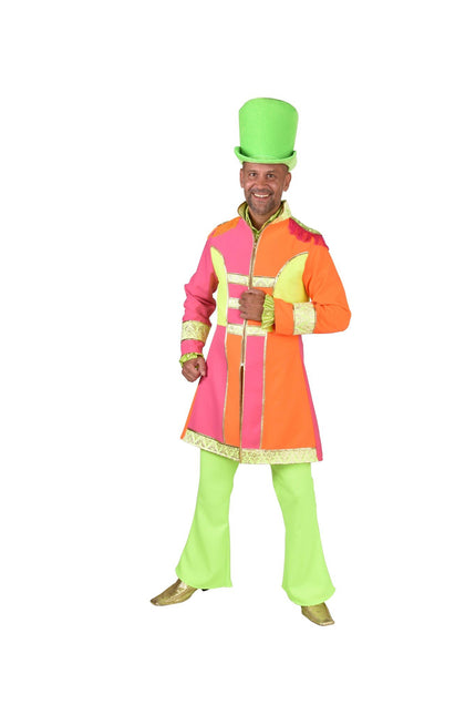 Feestbazaar Neon Mantel Heren Pink/Orange Luxe