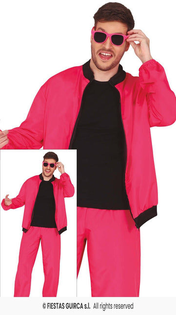 Feestbazaar Neon Pink Tracksuit Heren