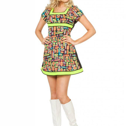 Feestbazaar Neon Popart jurk vrouw